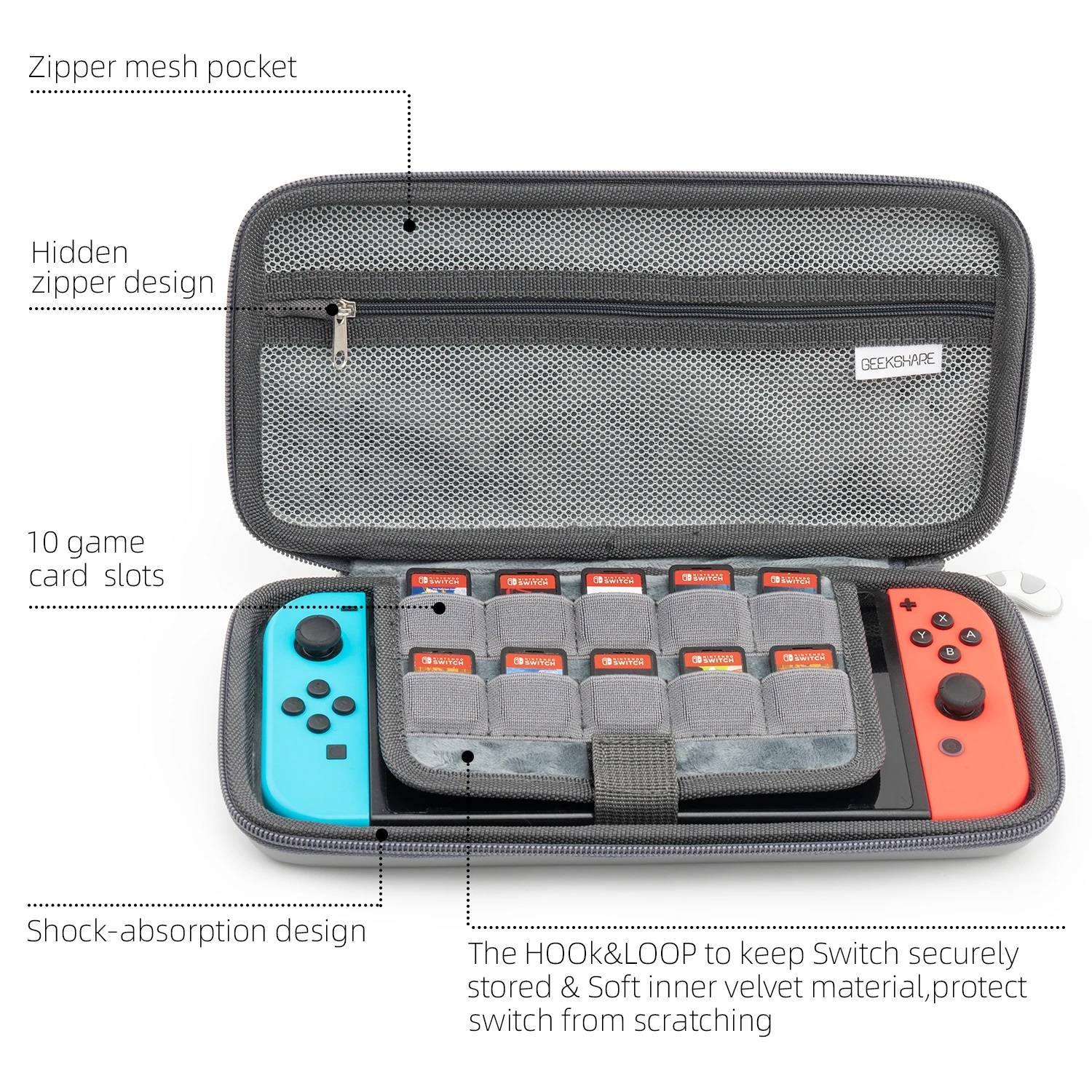 Geekshare Cat / Dog Ears Carry Case for Nintendo Switch