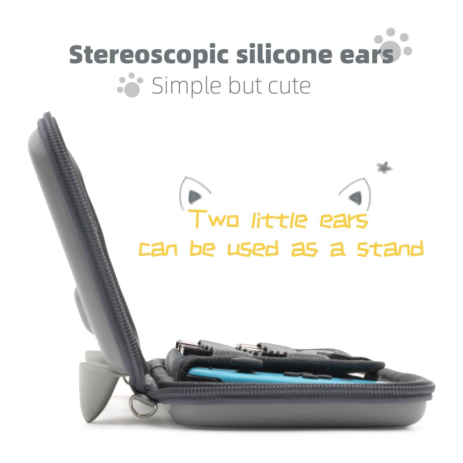 Geekshare Cat / Dog Ears Carry Case for Nintendo Switch