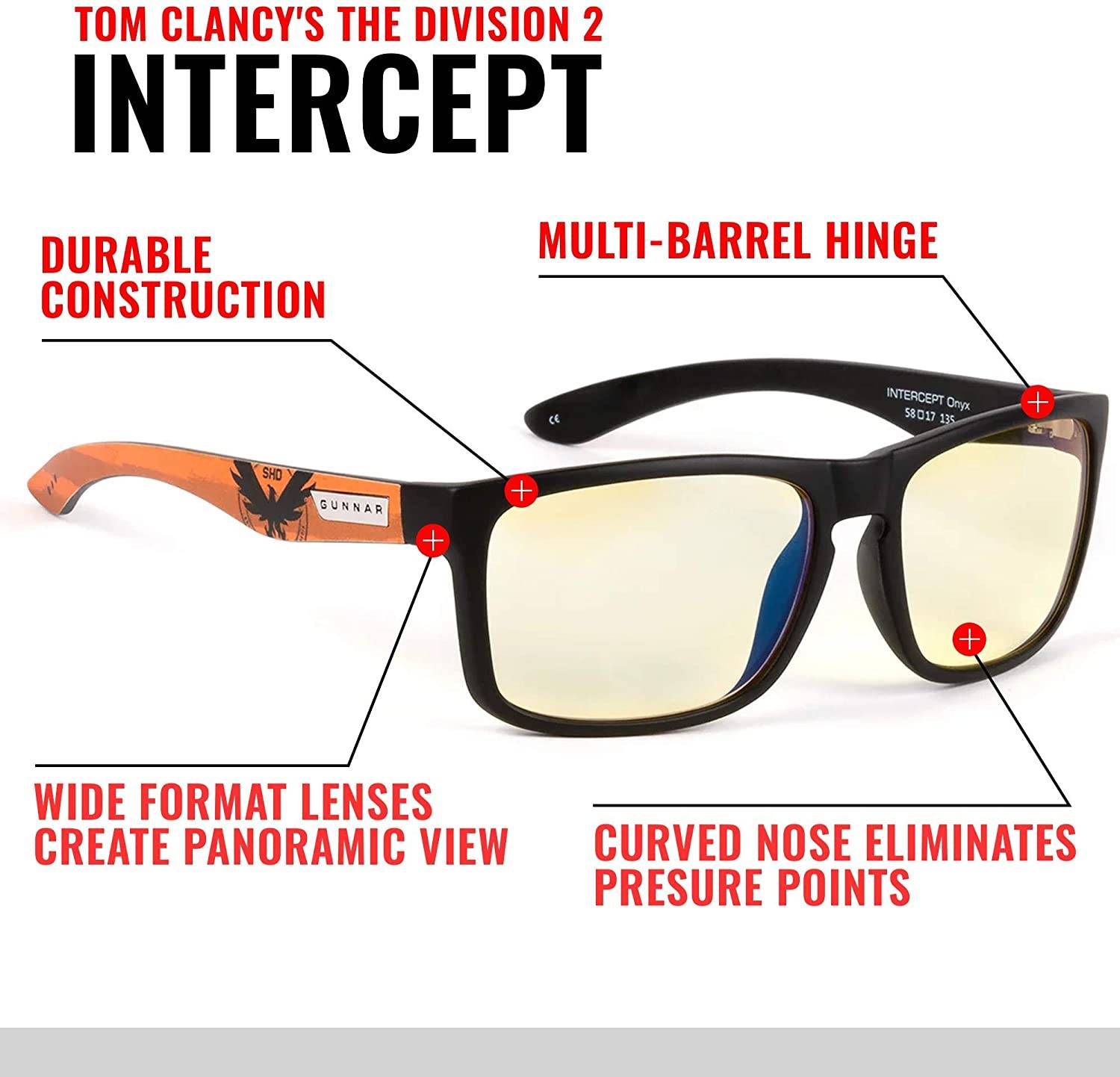 Gunnar Optiks Gaming and Computer Glasses Intercept Tom Clancy's The