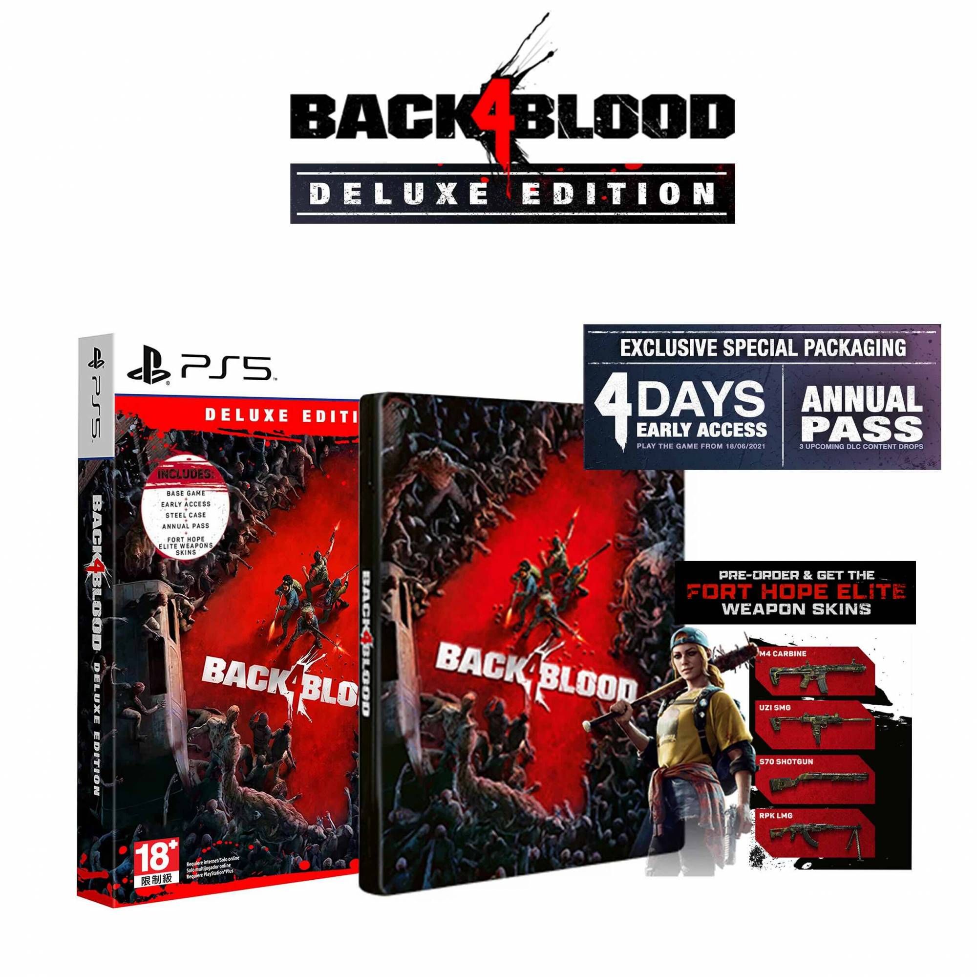 BACK 4 BLOOD DELUXE + SPÉCIALE + STEELBOOK - PS5 - PlayStation 5 - Neuf Sous Blister