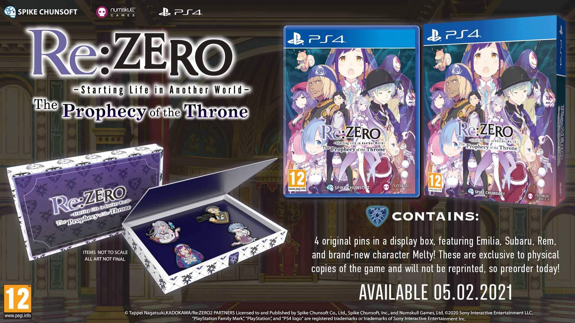 Re:Zero - The Prophecy Of The Throne Standard Edition PS4 – Neuf Comme Neuf