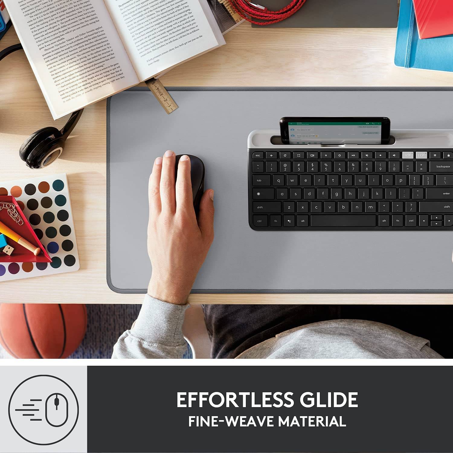 Logitech Studio Series Desk Mat Mid Grey