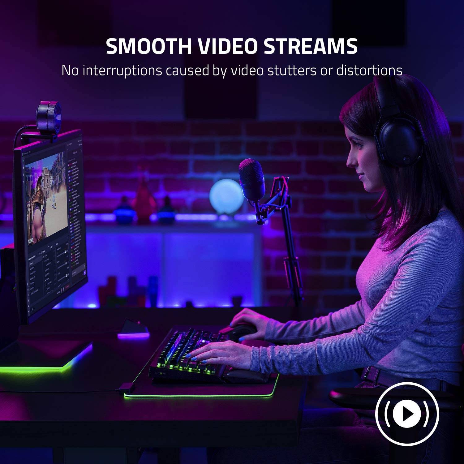 Razer Kiyo Pro USB Camera with High-Performance Adaptive Light Sensor