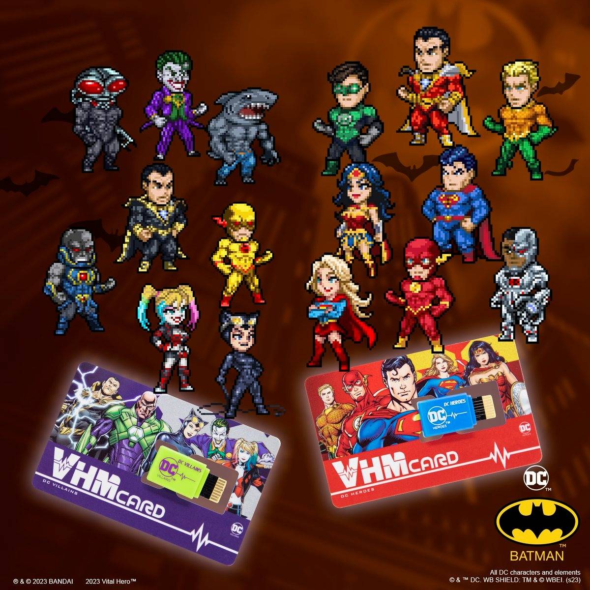 Bandai Vital Hero Memory Card Set DC Heroes & De Villains