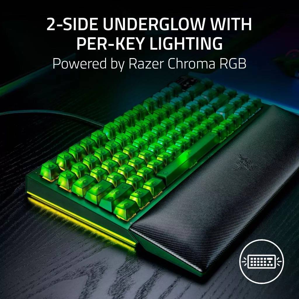 Razer BlackWidow V4 75% Phantom Green Edition Hot- Swappable