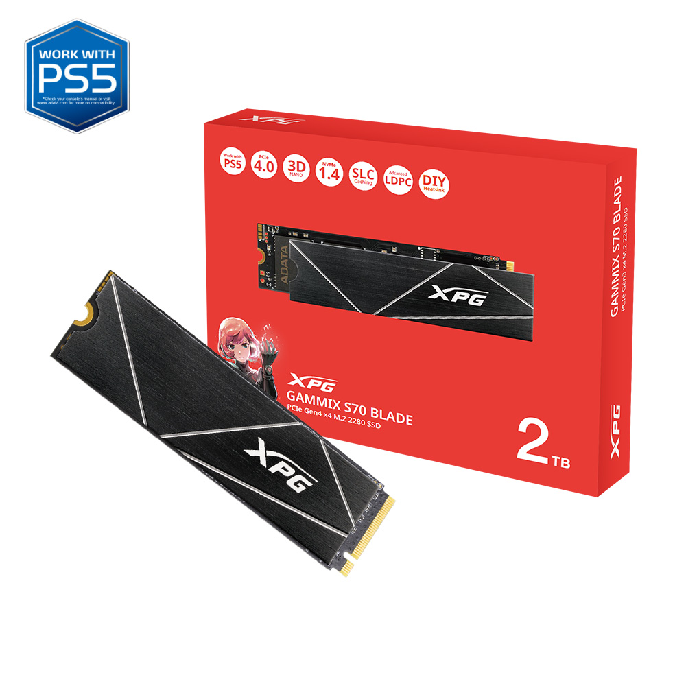 Adata XPG GAMMIX S70 BLADE PCIe Gen4x4 M.2 2280 Solid State Drive [ 2TB ]